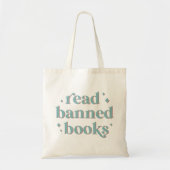 Lees verboden boeken Retro belettering Tote Bag (Voorkant)