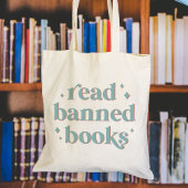 Lees verboden boeken Retro belettering Tote Bag