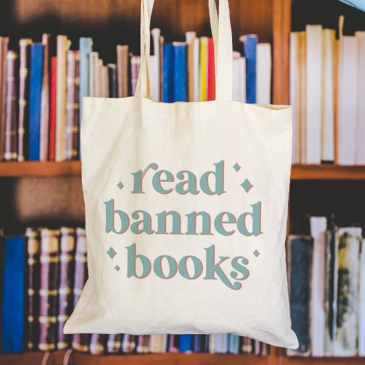 Lees verboden boeken Retro belettering Tote Bag