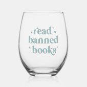 Lees verboden boeken Retro belettering Wijnglas Zonder Voet (Voorkant)