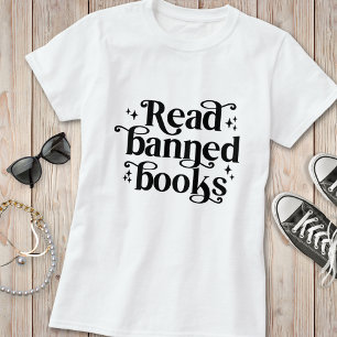 Lees Verboden Boeken  Retro Typografie T-shirt