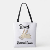 Lees verboden boeken Schattig Konijn Tote Bag (Achterkant)