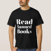 Lees verboden boeken T-shirt – Steun gratis mening (Voorkant)