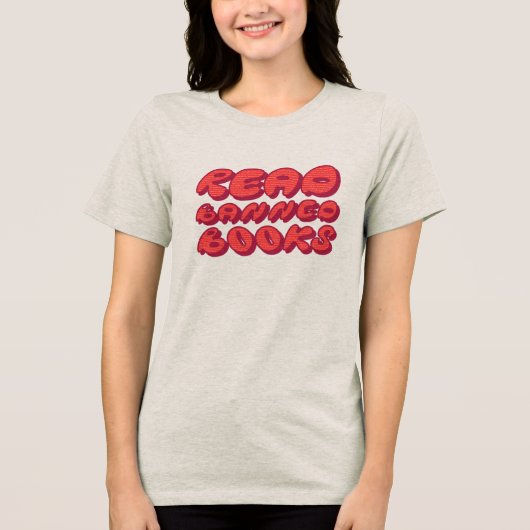 Lees verboden boeken Tri-Blend shirt (Voorkant)