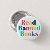 Lees verboden boeken Typografie Ronde Button 3,2 Cm (Voorkant /achterkant)