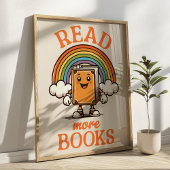 Lees Verder Boeken Retro Art Print voor Boekenworm