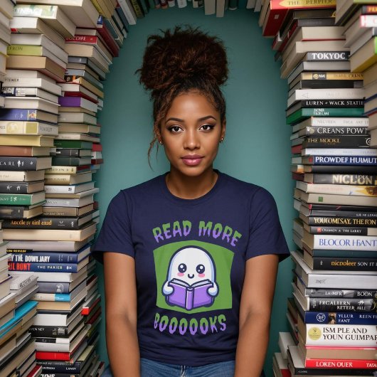 Lees Verder Boeken Schattigee Halloween Ghost Read T-shirt