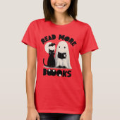 Lees Verder Boekenworm Ghost Lezen Halloween T-shirt (Voorkant)