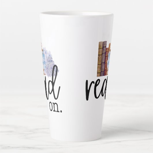 Lees verder (met Hydrangeas) Latte Mok (Voorkant)