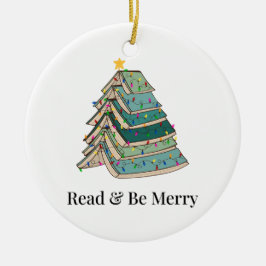 Lees & wees vrolijk voor boekenliefhebbers vakanti keramisch ornament
