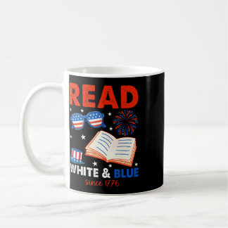 Lees Wit Blauw Sinds 1776 Patriottische Boekenwurm Koffiemok