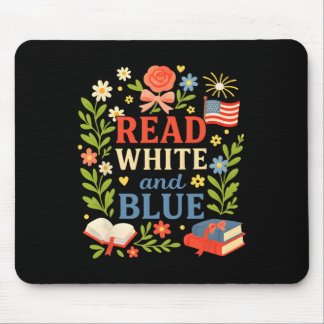 Lees Wit Blauw Sinds 1776 Patriottische Boekenwurm Muismat