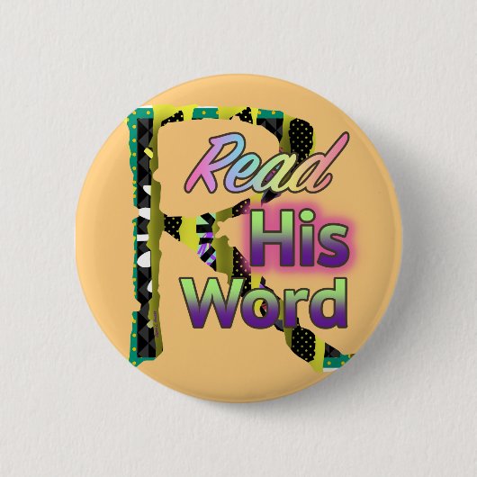 Lees Zijn Woord Rond Ronde Button 5,7 Cm (Voorkant)