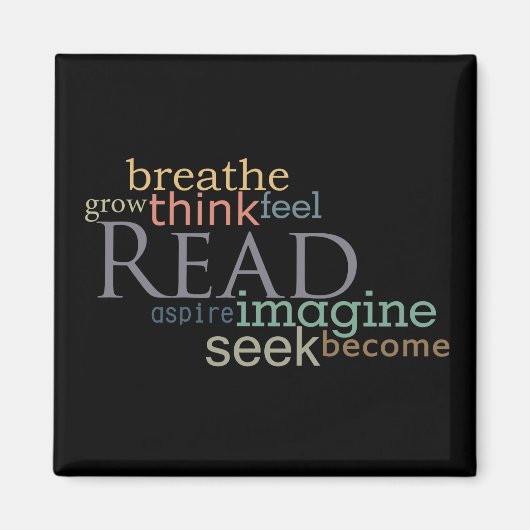 Lees, zoek, stel je een magneet voor (donker) (Voorkant)