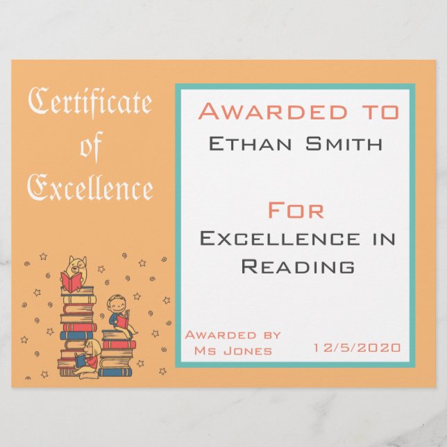 Leesbekroonde certificaten Leerbenodigdheden (Voorkant)