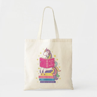 Leesbibliotheek Unicorn lezen Boeken Lover Reader  Tote Bag
