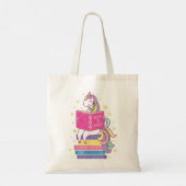 Leesbibliotheek Unicorn lezen Boeken Lover Reader  Tote Bag (Achterkant)