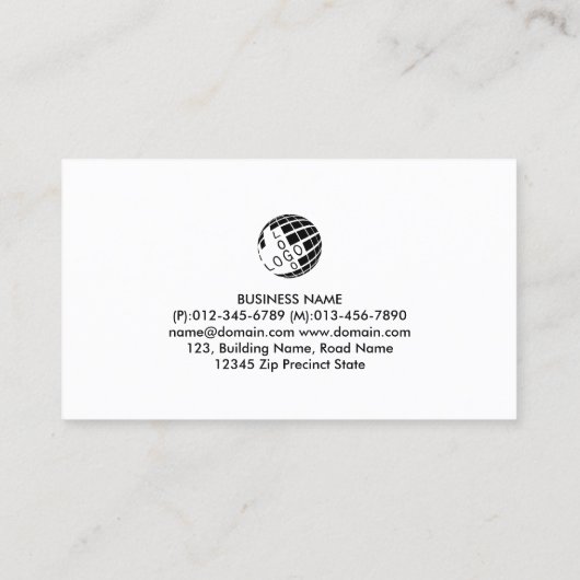 leesblok visitekaartje (Achterkant)