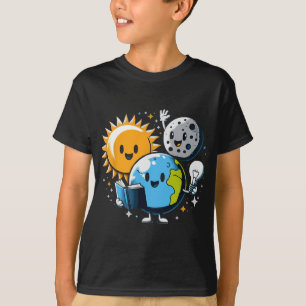 Leesboek Aarde Maan Zon Grappig Totaal Zonne-Ecli T-shirt