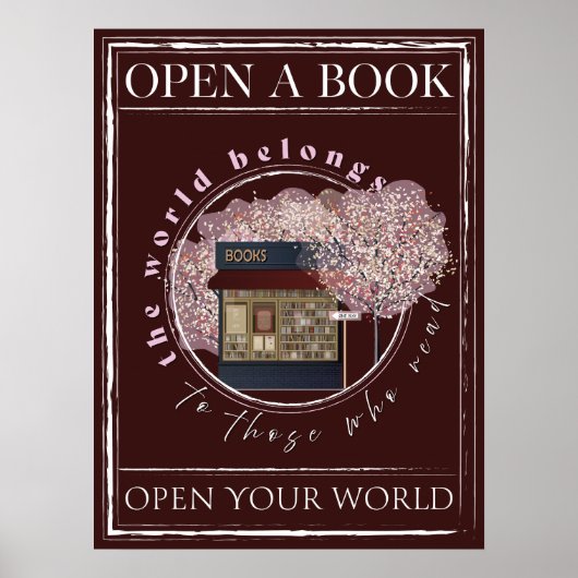 Leesboek, Kunst voor boekenliefhebbers Poster (Voorkant)