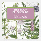 Leesboek voor wilde bloemen vierkante sticker (Voorkant)