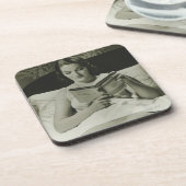 Leesboek vrouw drankjes onderzetter (Linkerzijde)