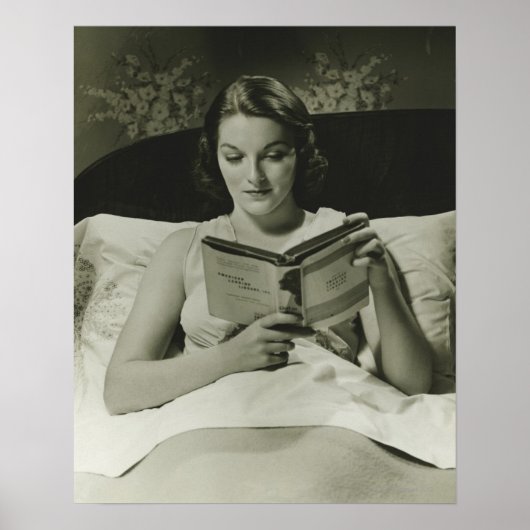 Leesboek vrouw poster (Voorkant)