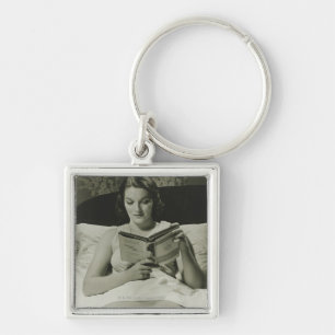 Leesboek vrouw sleutelhanger