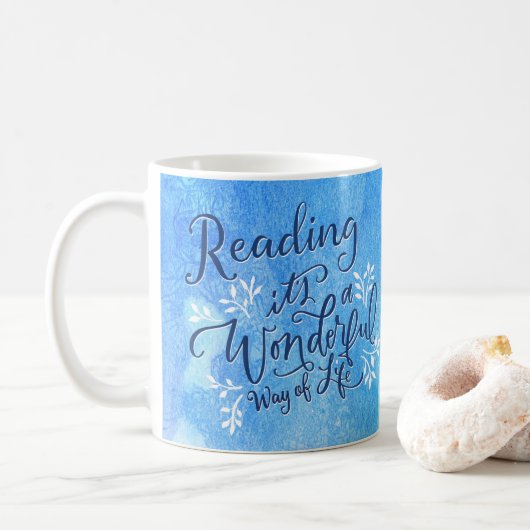 Leesboeken Librarian Blue Typography Quote Koffiemok (Met donut)