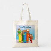 Leesboeken van sleuven personaliseren bibliotheek tote bag (Achterkant)