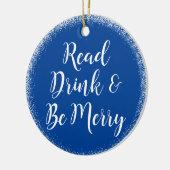 Leesboekenclub: Merry Holiday Blue Keramisch Ornament (Links)