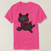 Leesboekomslagen met rumpy Reading Cat Book Loveri T-shirt (Design voorkant)