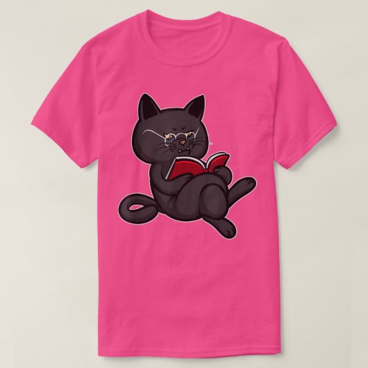 Leesboekomslagen met rumpy Reading Cat Book Loveri T-shirt (Design voorkant)