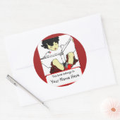 leesboekplaat voor kinderen ronde sticker (Envelop)