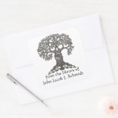 Leesboom Vierkante Boekplaat Vierkante Sticker (Envelop)