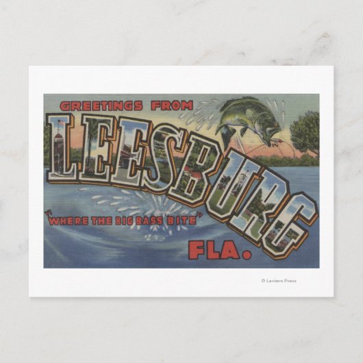 Leesburg, Florida - Grote letterscènes Briefkaart (Voorkant)