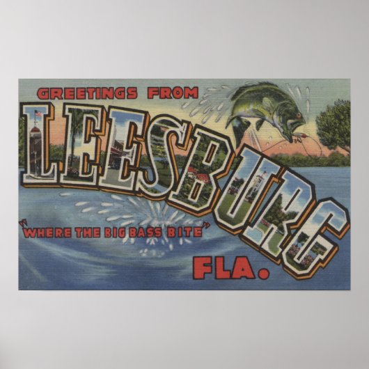 Leesburg, Florida - Grote letterscènes Poster (Voorkant)