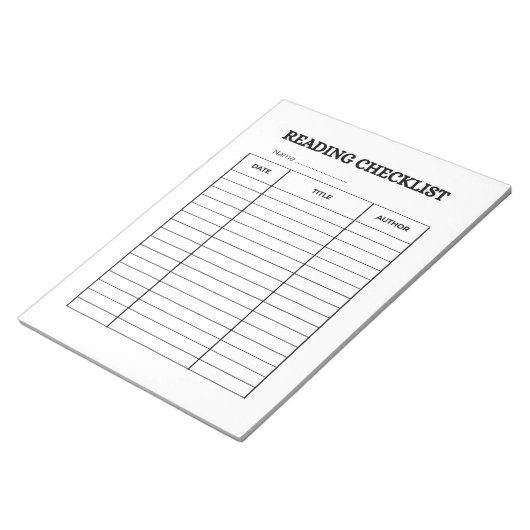Leeschecklist Tracker Notitieblok (Schuin)