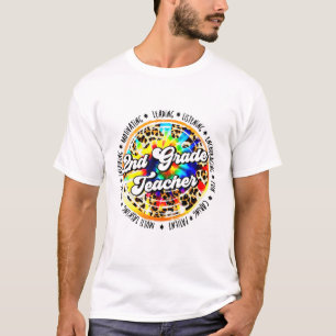 Leesdag schoolkind boek Retro Luipaard 2e klas T-shirt