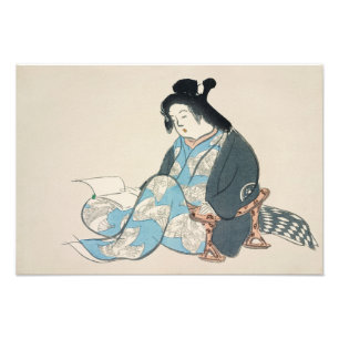 Leesdame Kamisaka Sekka japan schilderkunst Foto Afdruk
