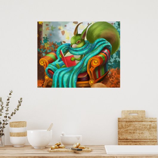 Leeseekhoorn Poster (Keuken)