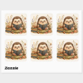 Leesegel Watercolor Kunst Vierkante Sticker (Vel)