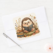 Leesegel Watercolor Kunst Vierkante Sticker (Envelop)