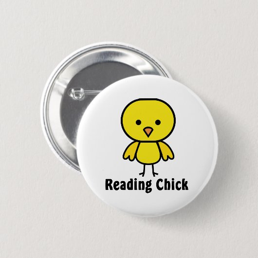 Leesend Chick Ronde Button 5,7 Cm (Voorkant /achterkant)