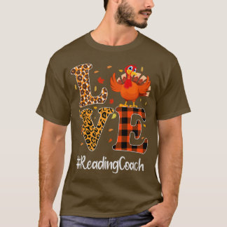 Leesend Coach Love Thanksgiving Leopard Turkey Aut T-shirt