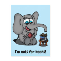 Leesend Elephant: Ik ben Nuts for Books
