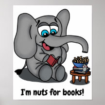 Leesend Elephant: Ik ben Nuts for Books
