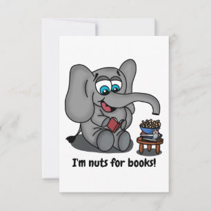 Leesend Elephant: Ik ben Nuts for Books Save The Date