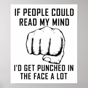 Leesend Minds Punch Funny Poster