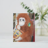 Leesend Orangutan Briefkaart (Staand voorkant)